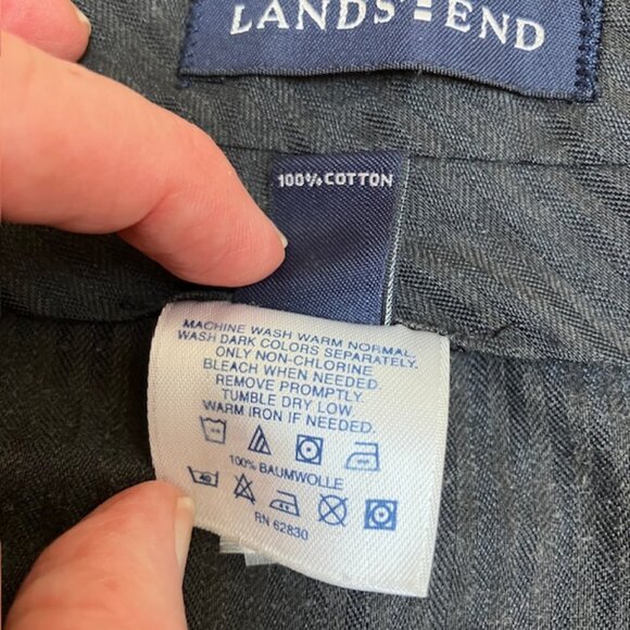 Land’s End Dark Olive Flat Front Corduroy Chino pants size 42 - Picture 4 of 10